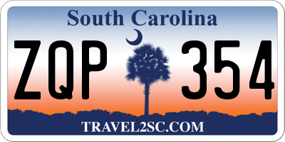 SC license plate ZQP354
