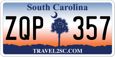 SC license plate ZQP357
