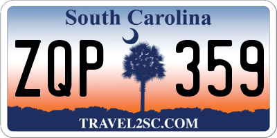 SC license plate ZQP359