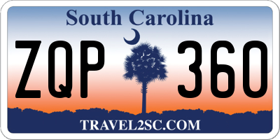 SC license plate ZQP360