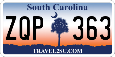 SC license plate ZQP363