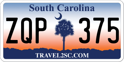 SC license plate ZQP375