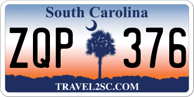 SC license plate ZQP376