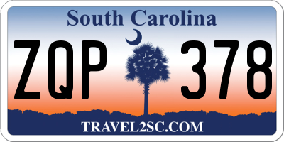 SC license plate ZQP378