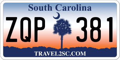 SC license plate ZQP381