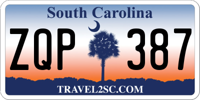 SC license plate ZQP387