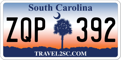 SC license plate ZQP392