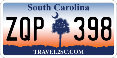 SC license plate ZQP398