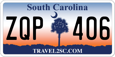 SC license plate ZQP406