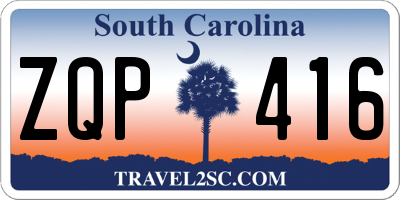 SC license plate ZQP416