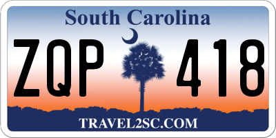 SC license plate ZQP418