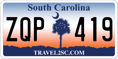 SC license plate ZQP419