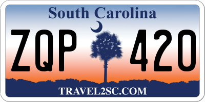 SC license plate ZQP420