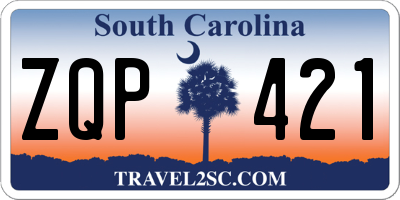 SC license plate ZQP421