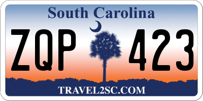 SC license plate ZQP423