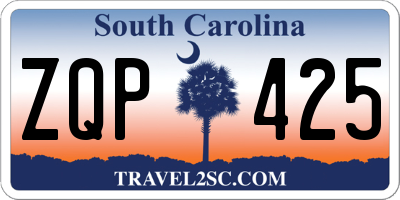 SC license plate ZQP425