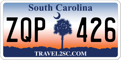 SC license plate ZQP426