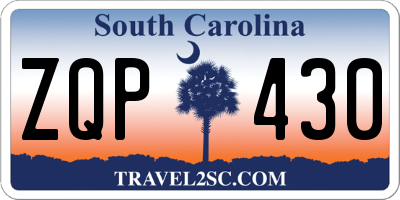 SC license plate ZQP430