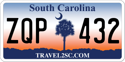 SC license plate ZQP432