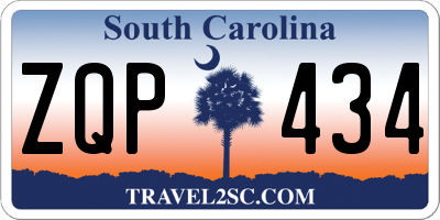 SC license plate ZQP434
