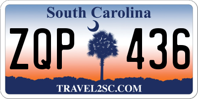 SC license plate ZQP436