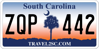 SC license plate ZQP442