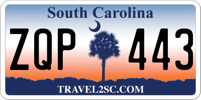SC license plate ZQP443