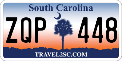 SC license plate ZQP448