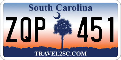 SC license plate ZQP451