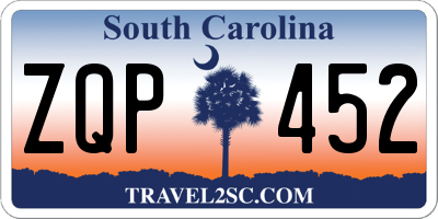 SC license plate ZQP452