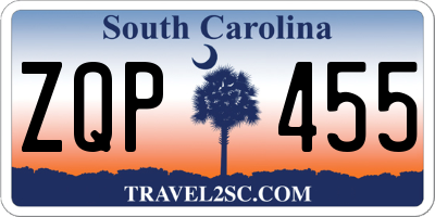 SC license plate ZQP455