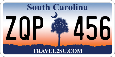 SC license plate ZQP456