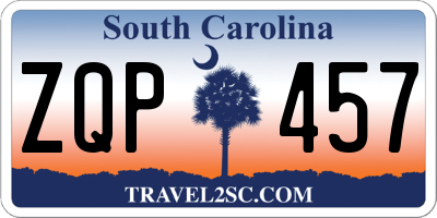 SC license plate ZQP457