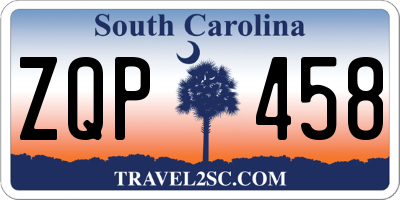 SC license plate ZQP458