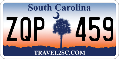 SC license plate ZQP459