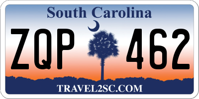 SC license plate ZQP462