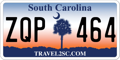 SC license plate ZQP464