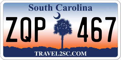 SC license plate ZQP467