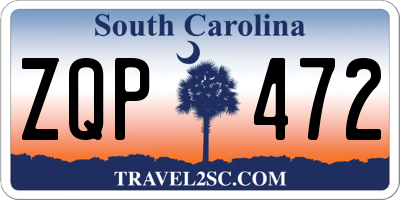 SC license plate ZQP472