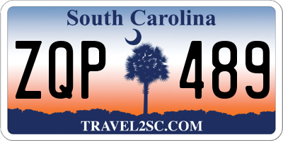 SC license plate ZQP489