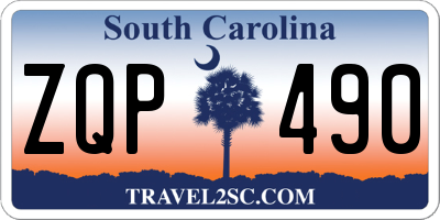 SC license plate ZQP490