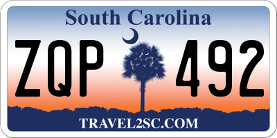 SC license plate ZQP492