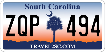 SC license plate ZQP494