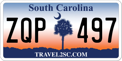 SC license plate ZQP497