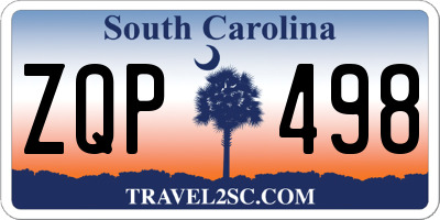 SC license plate ZQP498