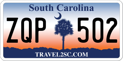 SC license plate ZQP502