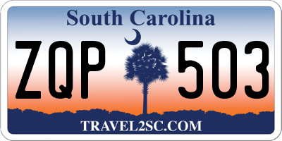 SC license plate ZQP503