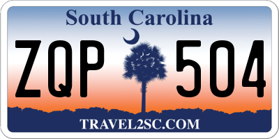 SC license plate ZQP504