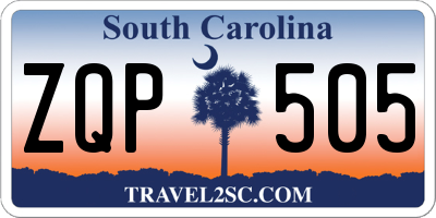 SC license plate ZQP505