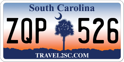 SC license plate ZQP526
